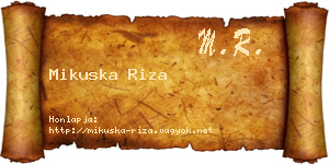 Mikuska Riza névjegykártya